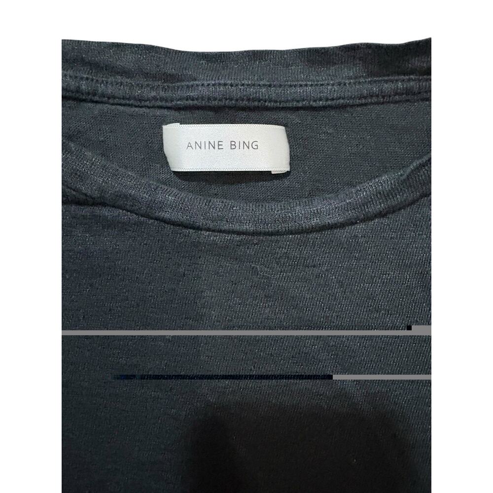 Anine Bing Black Womens Tee T-Shirt size Small 100% linen - Picture 3 of 5